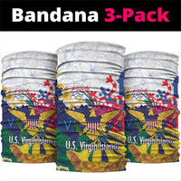 US Virgin Islands - Puerto Rico Day Neck Gaiter Boricua Coqui Yellow-colored Eagle - Wonder Print Shop