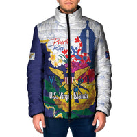 US Virgin Islands - Puerto Rico Day Padded Jacket Boricua Coqui Yellow-colored Eagle - Wonder Print Shop