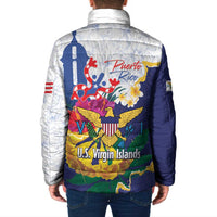 US Virgin Islands - Puerto Rico Day Padded Jacket Boricua Coqui Yellow-colored Eagle - Wonder Print Shop