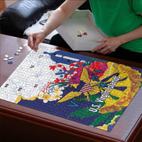 US Virgin Islands - Puerto Rico Day Puzzle Boricua Coqui Yellow-colored Eagle - Wonder Print Shop