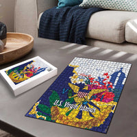 US Virgin Islands - Puerto Rico Day Puzzle Boricua Coqui Yellow-colored Eagle - Wonder Print Shop