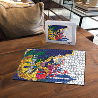 US Virgin Islands - Puerto Rico Day Puzzle Boricua Coqui Yellow-colored Eagle - Wonder Print Shop