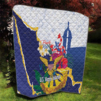 US Virgin Islands - Puerto Rico Day Quilt Boricua Coqui Yellow-colored Eagle - Wonder Print Shop