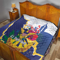 US Virgin Islands - Puerto Rico Day Quilt Boricua Coqui Yellow-colored Eagle - Wonder Print Shop
