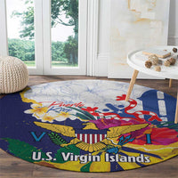 US Virgin Islands - Puerto Rico Day Round Carpet Boricua Coqui Yellow-colored Eagle - Wonder Print Shop