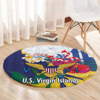 US Virgin Islands - Puerto Rico Day Round Carpet Boricua Coqui Yellow-colored Eagle - Wonder Print Shop