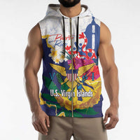 US Virgin Islands - Puerto Rico Day Sleeveless Zip Hoodie Boricua Coqui Yellow-colored Eagle - Wonder Print Shop
