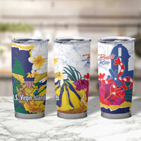 US Virgin Islands - Puerto Rico Day Tumbler Cup Boricua Coqui Yellow-colored Eagle - Wonder Print Shop