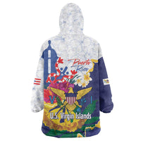US Virgin Islands - Puerto Rico Day Wearable Blanket Hoodie Boricua Coqui Yellow-colored Eagle - Wonder Print Shop