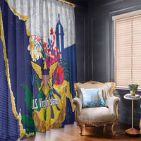 US Virgin Islands - Puerto Rico Day Window Curtain Boricua Coqui Yellow-colored Eagle - Wonder Print Shop