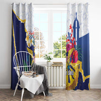 US Virgin Islands - Puerto Rico Day Window Curtain Boricua Coqui Yellow-colored Eagle - Wonder Print Shop