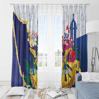 US Virgin Islands - Puerto Rico Day Window Curtain Boricua Coqui Yellow-colored Eagle - Wonder Print Shop