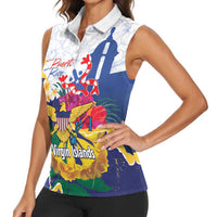 US Virgin Islands - Puerto Rico Day Women Sleeveless Polo Shirt Boricua Coqui Yellow-colored Eagle - Wonder Print Shop