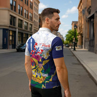 US Virgin Islands - Puerto Rico Day Zipper Polo Shirt Boricua Coqui Yellow-colored Eagle - Wonder Print Shop