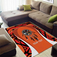 Personalized Orange Day Canada Area Rug Honouring The Children Haida Pattern - Wonder Print Shop