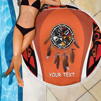 Personalized Orange Day Canada Beach Blanket Honouring The Children Haida Pattern - Wonder Print Shop