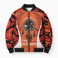 Personalized Orange Day Canada Bomber Puffer Jacket Honouring The Children Haida Pattern - Wonder Print Shop