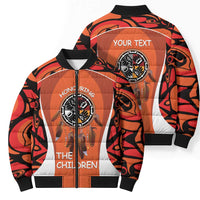 Personalized Orange Day Canada Bomber Puffer Jacket Honouring The Children Haida Pattern - Wonder Print Shop