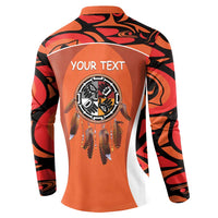 Personalized Orange Day Canada Button Sweatshirt Honouring The Children Haida Pattern - Wonder Print Shop