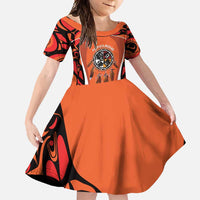 Personalized Orange Day Canada Family Matching Off Shoulder Maxi Dress and Hawaiian Shirt Honouring The Children Haida Pattern - Wonder Print Shop