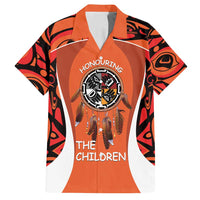 Personalized Orange Day Canada Family Matching Off Shoulder Maxi Dress and Hawaiian Shirt Honouring The Children Haida Pattern - Wonder Print Shop