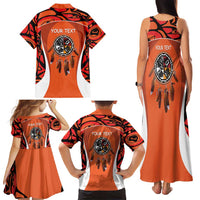 Personalized Orange Day Canada Family Matching Tank Maxi Dress and Hawaiian Shirt Honouring The Children Haida Pattern - Wonder Print Shop