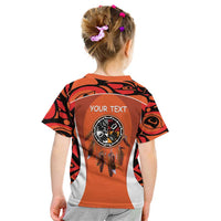 Personalized Orange Day Canada Kid T Shirt Honouring The Children Haida Pattern - Wonder Print Shop