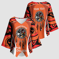 Personalized Orange Day Canada Kimono Sleeve Blouse Honouring The Children Haida Pattern - Wonder Print Shop