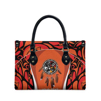 Personalized Orange Day Canada Leather Bag Honouring The Children Haida Pattern - Wonder Print Shop