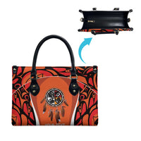 Personalized Orange Day Canada Leather Bag Honouring The Children Haida Pattern - Wonder Print Shop