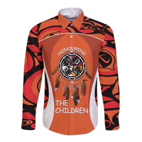 Personalized Orange Day Canada Long Sleeve Button Shirt Honouring The Children Haida Pattern - Wonder Print Shop