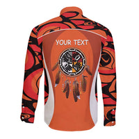 Personalized Orange Day Canada Long Sleeve Button Shirt Honouring The Children Haida Pattern - Wonder Print Shop