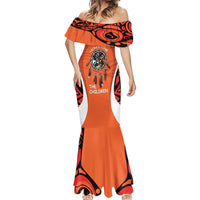 Personalized Orange Day Canada Mermaid Dress Honouring The Children Haida Pattern - Wonder Print Shop