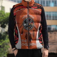 Personalized Orange Day Canada Sleeveless Puffer Jacket Honouring The Children Haida Pattern - Wonder Print Shop