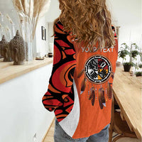Personalized Orange Day Canada Women Casual Shirt Honouring The Children Haida Pattern - Wonder Print Shop