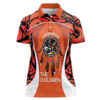 Personalized Orange Day Canada Women Polo Shirt Honouring The Children Haida Pattern - Wonder Print Shop