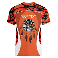 Personalized Orange Day Canada Women V-Neck T-Shirt Honouring The Children Haida Pattern - Wonder Print Shop