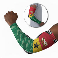 Ghana Football Custom Arm Sleeves Go Black Queens Kente Pattern
