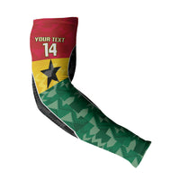 Ghana Football Custom Arm Sleeves Go Black Queens Kente Pattern