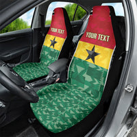 Ghana Football Custom Car Seat Cover Go Black Queens Kente Pattern