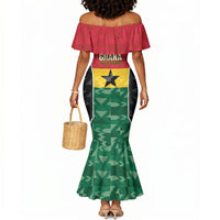 Ghana Football Custom Mermaid Dress Go Black Queens Kente Pattern