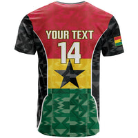 Ghana Football Custom T shirt Go Black Queens Kente Pattern