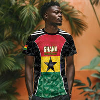 Ghana Football Custom T shirt Go Black Queens Kente Pattern