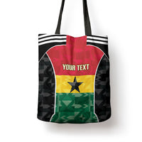 Ghana Football Custom Tote Bag Go Black Queens Kente Pattern