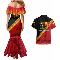 Papua New Guinea Couples Matching Mermaid Dress and Hawaiian Shirt Independen Stet bilong Papua Niugini Unique Version - Wonder Print Shop