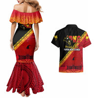 Papua New Guinea Couples Matching Mermaid Dress and Hawaiian Shirt Independen Stet bilong Papua Niugini Unique Version - Wonder Print Shop