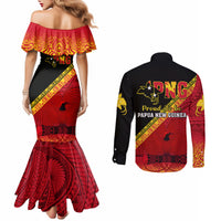 papua-new-guinea-couples-matching-mermaid-dress-and-long-sleeve-button-shirts-independen-stet-bilong-papua-niugini-unique-version