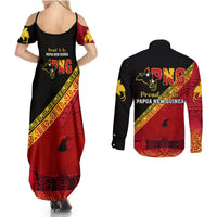 Papua New Guinea Couples Matching Summer Maxi Dress and Long Sleeve Button Shirts Independen Stet bilong Papua Niugini Unique Version - Wonder Print Shop