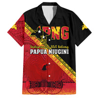 Papua New Guinea Family Matching Off Shoulder Long Sleeve Dress and Hawaiian Shirt Independen Stet bilong Papua Niugini Unique Version - Wonder Print Shop