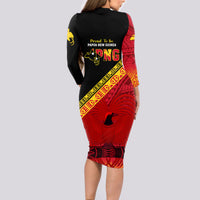 Papua New Guinea Long Sleeve Bodycon Dress Independen Stet bilong Papua Niugini Unique Version - Wonder Print Shop